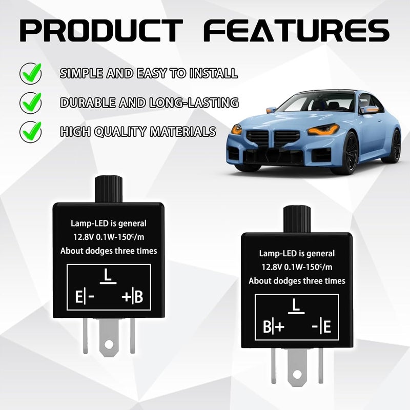 SamWinGear Flasher Relay for LED Turn Signal CF14 LED Flasher Relay 3-Pin 12V LED Electronic Turn Signal Flash Plugin Flasher for Lights Fix Hazard Warn Hyper Blink Flash CF-14 EP35(Adjustable) - Image 4